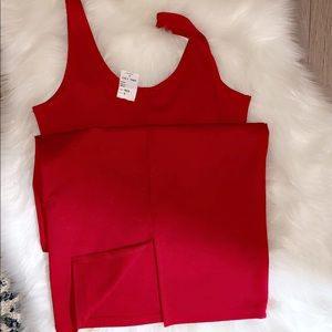 Red midi dress with tags